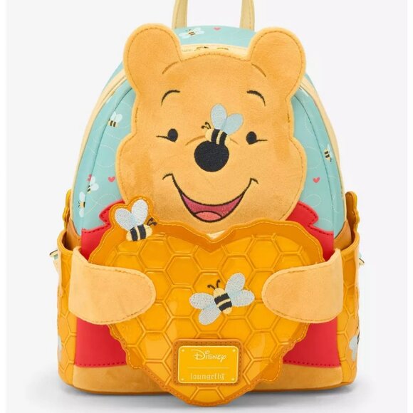 Loungefly Disney Winnie The Pooh Mini Backpack Honey Scented Honey Heart Bag New